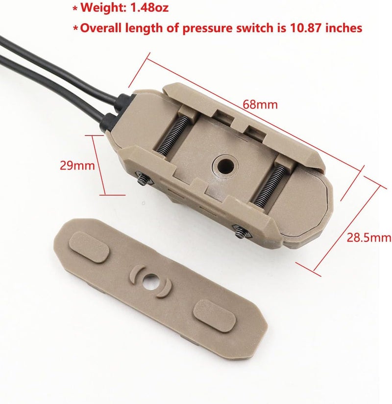 LThyzszb Tactical Dual Remote Pressure Switch Compatible with Crane Laser & SF M300/340/M600/640DF Weapon Lights and Lasers (Crane Laser Plug-Tan) - Image 4